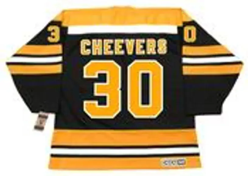 GERRY CHEEVERS Boston Bruins 1975 CCM Vintage Throwback NHL Hockey Jersey 
