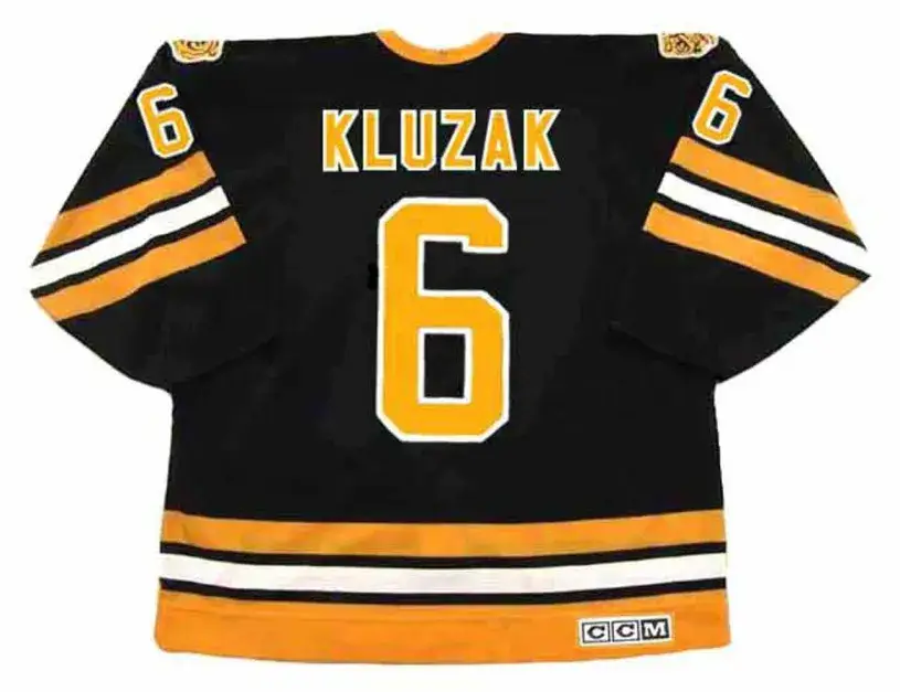 GORD KLUZAK Boston Bruins 1984 CCM Vintage Throwback Away NHL Hockey Jersey 