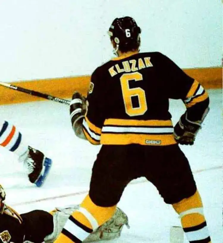 GORD KLUZAK Boston Bruins 1984 CCM Vintage Throwback Away NHL Hockey Jersey 