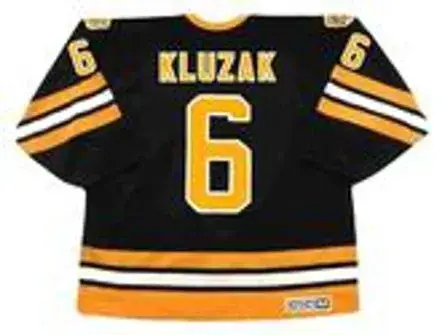 GORD KLUZAK Boston Bruins 1984 CCM Vintage Throwback Away NHL Hockey Jersey 