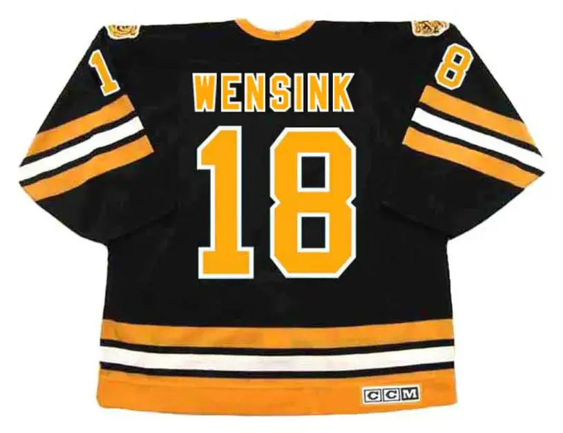 JOHN WENSINK Boston Bruins 1978 CCM Vintage Throwback Away Hockey Jersey 