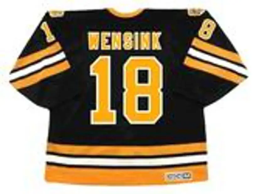 JOHN WENSINK Boston Bruins 1978 CCM Vintage Throwback Away Hockey Jersey 