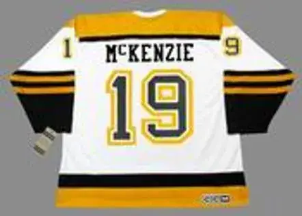 JOHNNY McKENZIE Boston Bruins 1966 CCM Vintage Throwback Away NHL Hockey Jersey 
