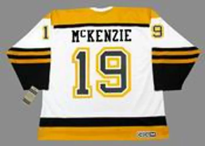 JOHNNY McKENZIE Boston Bruins 1966 CCM Vintage Throwback Away NHL Hockey Jersey 