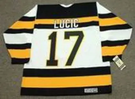 MILAN LUCIC Boston Bruins 1992 CCM Vintage Throwback Home NHL Hockey Jersey 