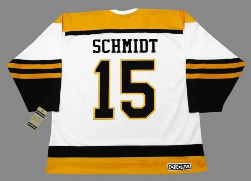 MILT SCHMIDT Boston Bruins 1950’s Away CCM Throwback NHL Hockey Jersey 
