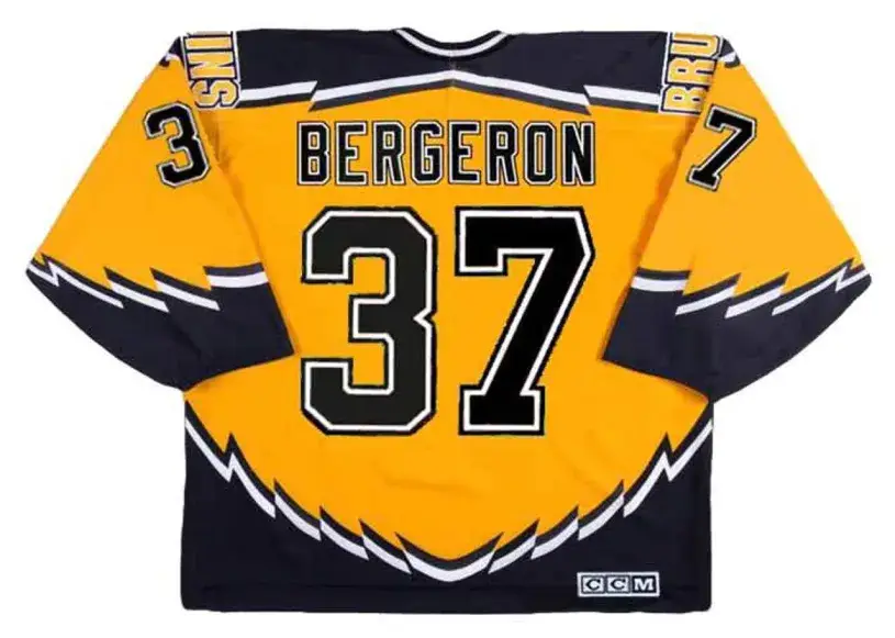PATRICE BERGERON Boston Bruins 2005 CCM Throwback Alternate NHL Hockey Jersey 