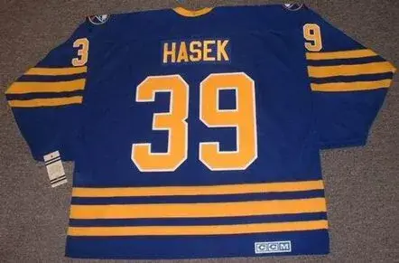 DOMINIK HASEK Buffalo Sabres 1994 Away CCM Vintage Throwback Hockey Jersey 