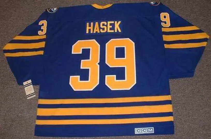 DOMINIK HASEK Buffalo Sabres 1994 Away CCM Vintage Throwback Hockey Jersey 
