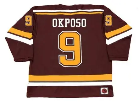 KYLE OKPOSO Minnesota Gophers 2007 NCAA Throwback Hockey Jersey 