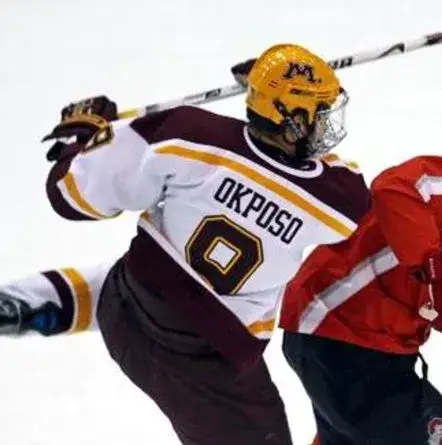 KYLE OKPOSO Minnesota Gophers 2007 NCAA Throwback Hockey Jersey 