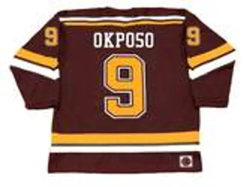 KYLE OKPOSO Minnesota Gophers 2007 NCAA Throwback Hockey Jersey 