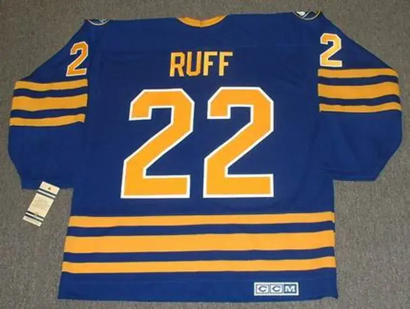 LINDY RUFF Buffalo Sabres 1988 CCM Vintage Throwback Away NHL Hockey Jersey 