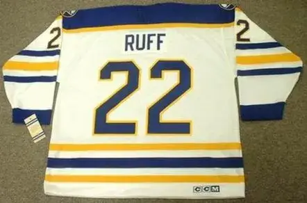 LINDY RUFF Buffalo Sabres 1988 CCM Vintage Throwback Home Hockey Jersey