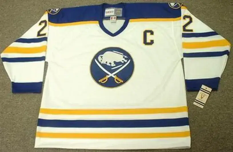 LINDY RUFF Buffalo Sabres 1988 CCM Vintage Throwback Home Hockey Jersey 