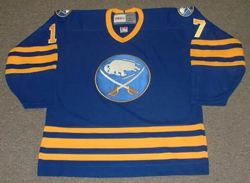 MIKE FOLIGNO Buffalo Sabres 1982 CCM Vintage Throwback Away NHL Hockey Jersey