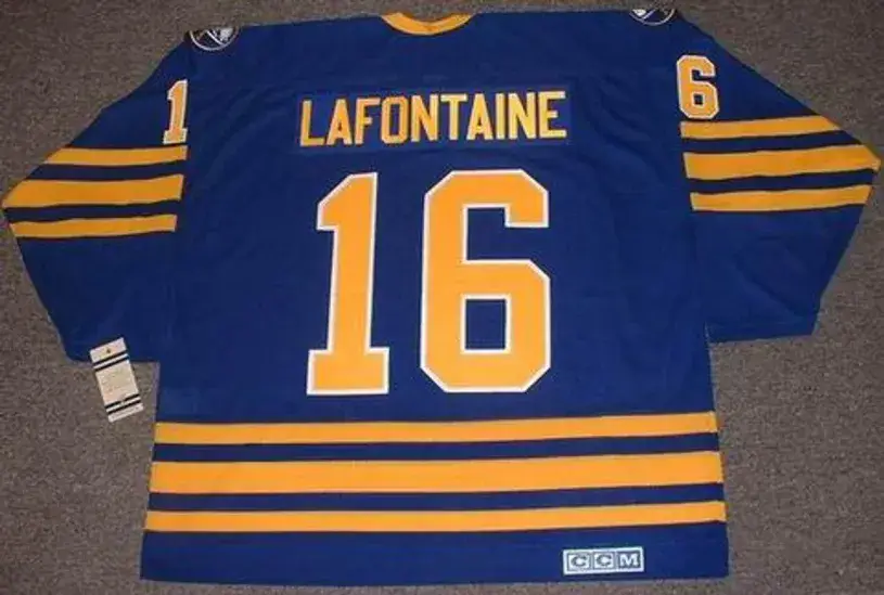 PAT LAFONTAINE Buffalo Sabres 1992 CCM Vintage Throwback Away Hockey Jersey 
