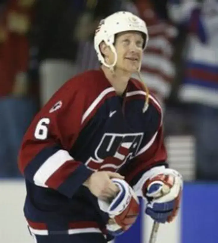PHIL HOUSLEY 2002 USA Nike Olympic Throwback Hockey Jersey 
