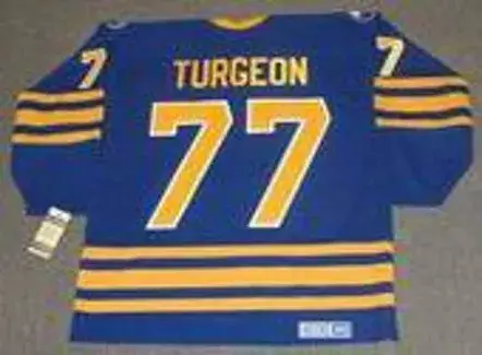 PIERRE TURGEON Buffalo Sabres 1989 CCM Vintage Throwback Away NHL Hockey Jersey 