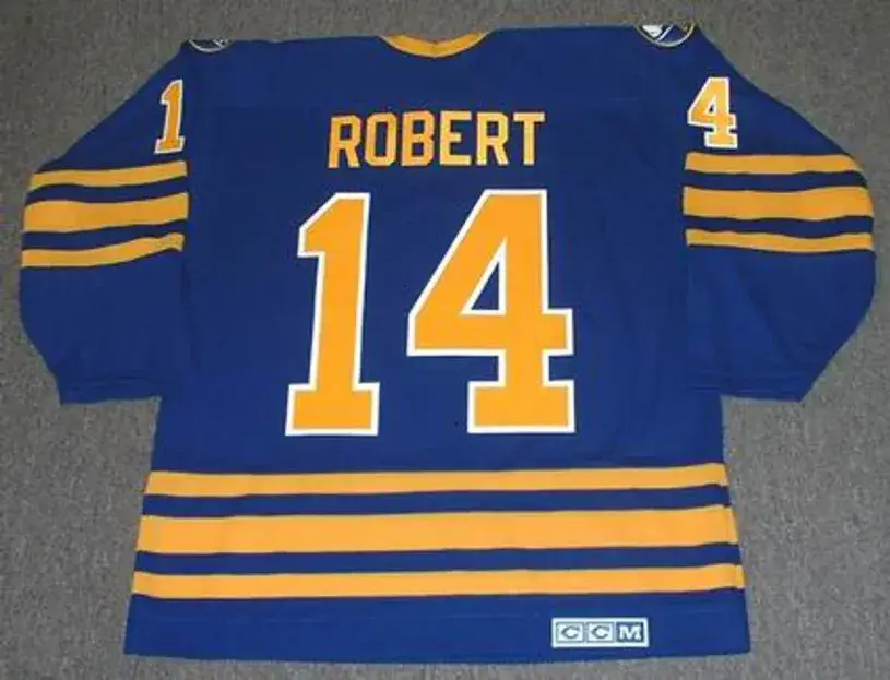 RENE ROBERT Buffalo Sabres 1978 CCM Vintage Throwback Away NHL Hockey Jersey 