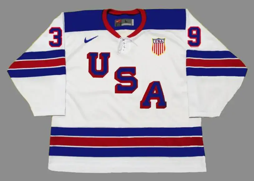 RYAN MILLER 2010 USA Nike Olympic Throwback Hockey Jersey