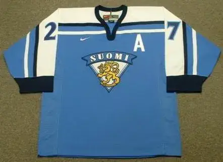 TEPPO NUMMINEN 2002 Team Finland Nike Olympic Throwback Hockey Jersey