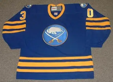 TOM BARRASSO Buffalo Sabres 1985 CCM Vintage Throwback Away NHL Hockey Jersey