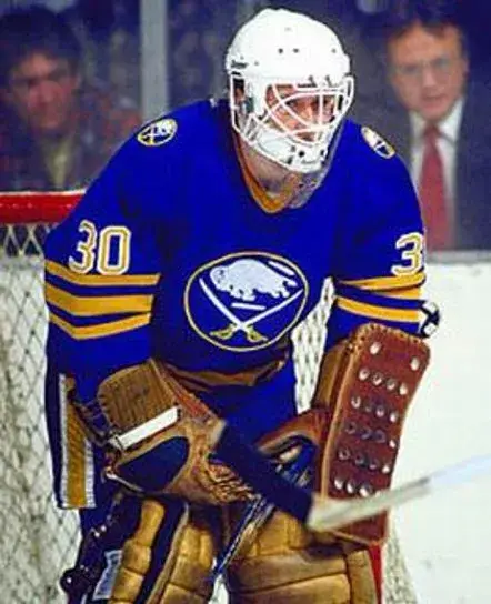 TOM BARRASSO Buffalo Sabres 1985 CCM Vintage Throwback Away NHL Hockey Jersey 
