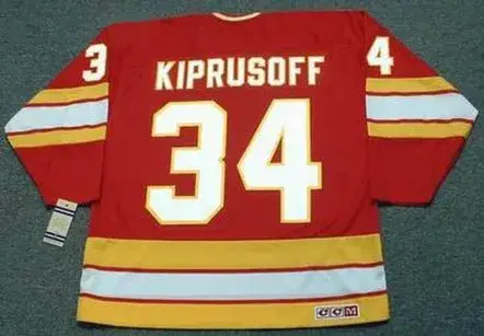 MIIKKA KIPRUSOFF Calgary Flames 1980’s CCM Vintage Throwback Away NHL Hockey Jersey 