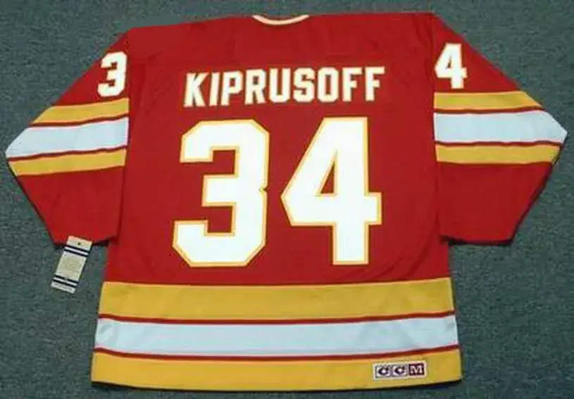 MIIKKA KIPRUSOFF Calgary Flames 1980’s CCM Vintage Throwback Away NHL Hockey Jersey 
