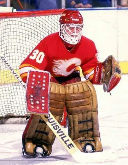 MIKE VERNON Calgary Flames 1980’s CCM Vintage Throwback Away NHL Hockey Jersey 