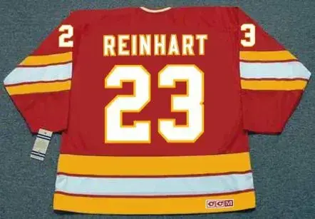PAUL REINHART Calgary Flames 1984 CCM Vintage Throwback NHL Hockey Jersey 