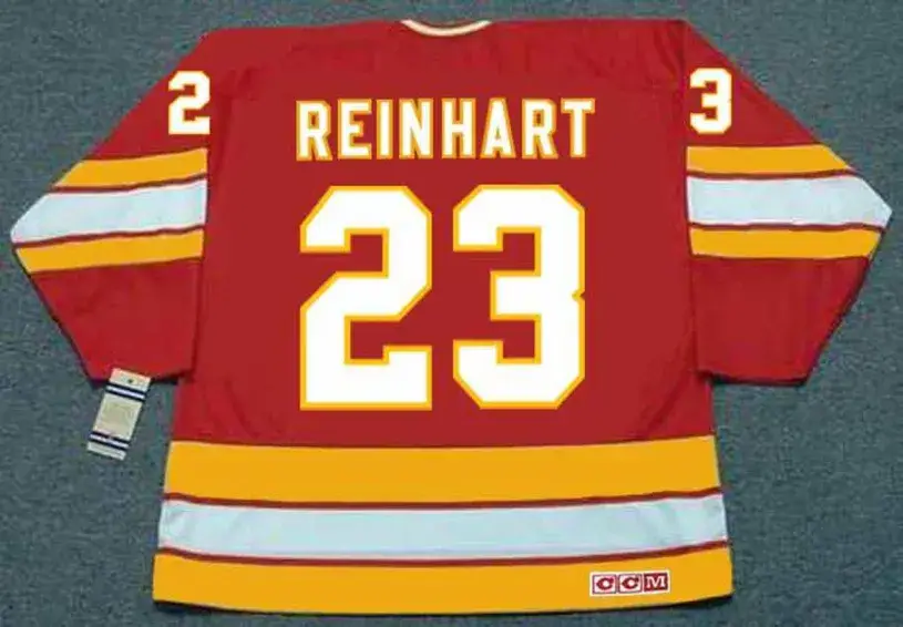 PAUL REINHART Calgary Flames 1984 CCM Vintage Throwback NHL Hockey Jersey 
