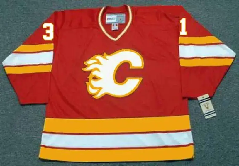 REJEAN LEMELIN Calgary Flames 1982 CCM Vintage Throwback NHL Hockey Jersey