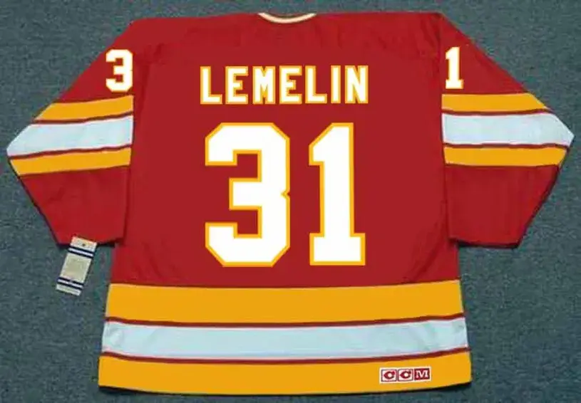 REJEAN LEMELIN Calgary Flames 1982 CCM Vintage Throwback NHL Hockey Jersey 