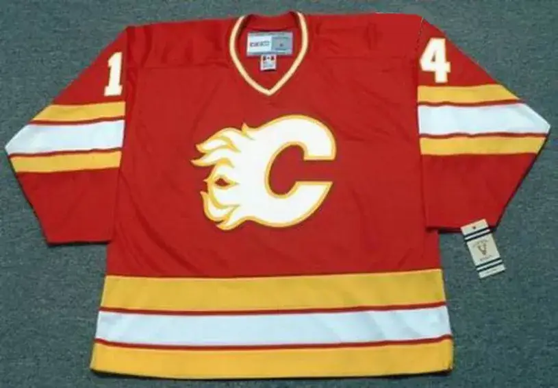 THEOREN FLEURY Calgary Flames 1980’s Away CCM NHL Vintage Throwback Jersey