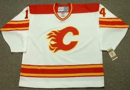 THEOREN FLEURY Calgary Flames 1980’s CCM Vintage Throwback Home NHL Hockey Jersey