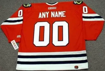 CHICAGO BLACKHAWKS 1990’s Away CCM Jersey Customized “Any Name & Number(s)” 