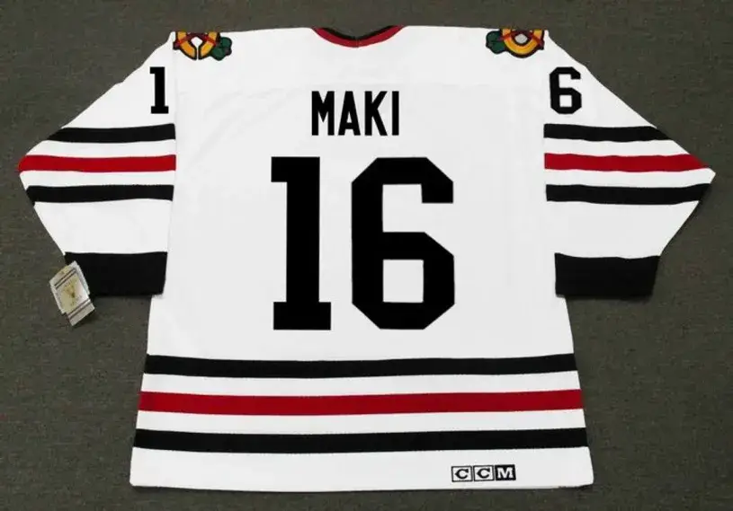 CHICO MAKI Chicago Blackhawks 1967 CCM Vintage Throwback NHL Hockey Jersey 