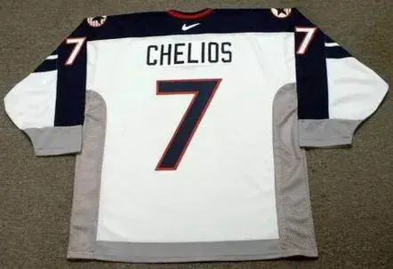CHRIS CHELIOS 1998 USA Nike Olympic Throwback Hockey Jersey 