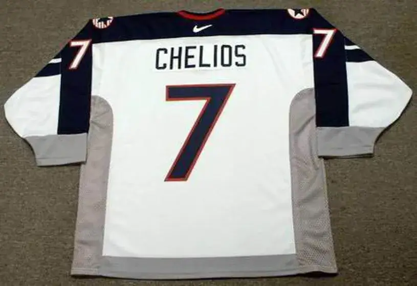 CHRIS CHELIOS 1998 USA Nike Olympic Throwback Hockey Jersey 