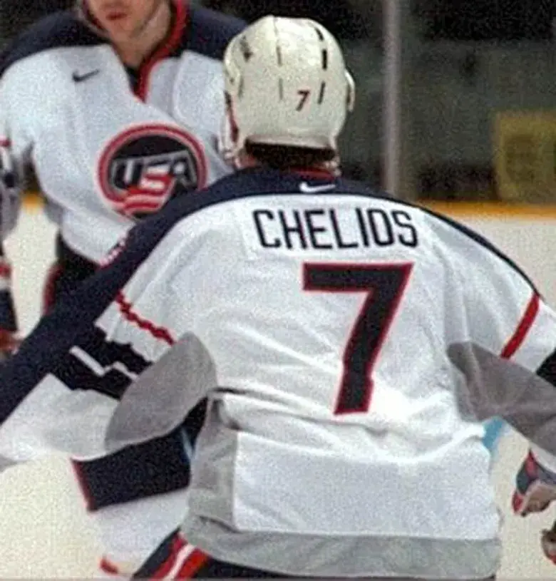 CHRIS CHELIOS 1998 USA Nike Olympic Throwback Hockey Jersey 