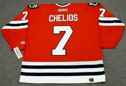 CHRIS CHELIOS Chicago Blackhawks 1996 CCM Throwback Away Hockey Jersey 