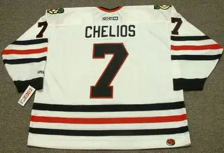 CHRIS CHELIOS Chicago Blackhawks 1996 CCM Throwback Home NHL Hockey Jersey 