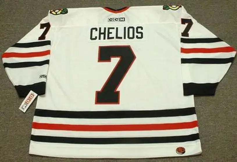 CHRIS CHELIOS Chicago Blackhawks 1996 CCM Throwback Home NHL Hockey Jersey 