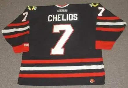 CHRIS CHELIOS Chicago Blackhawks 1998 CCM Throwback Alternate NHL Hockey Jersey 