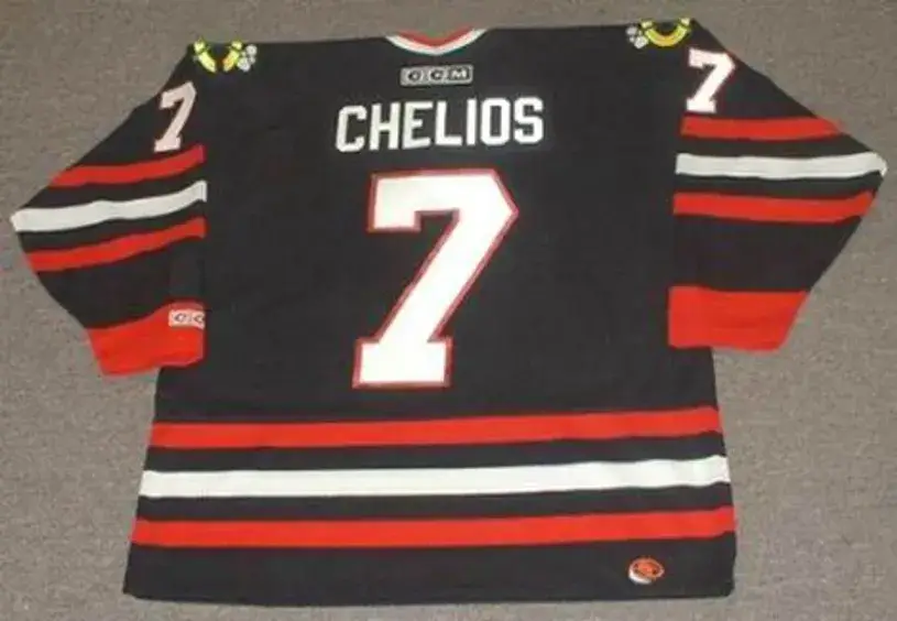 CHRIS CHELIOS Chicago Blackhawks 1998 CCM Throwback Alternate NHL Hockey Jersey 