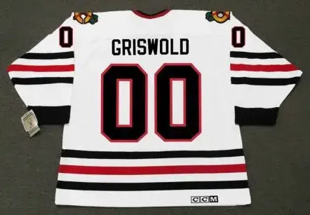 CLARK GRISWOLD Chicago Blackhawks CCM NHL Vintage White Hockey Jersey 