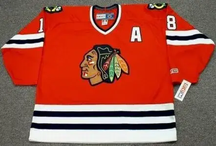 DENIS SAVARD Chicago Blackhawks 1986 CCM Throwback Away Hockey Jersey