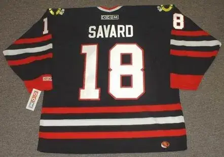 DENIS SAVARD Chicago Blackhawks 1996 CCM Throwback Alternate NHL Hockey Jersey 
